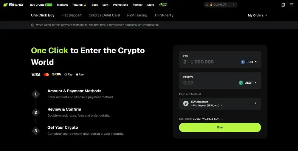 ترید با یک کلیک در صرافی Bitunix