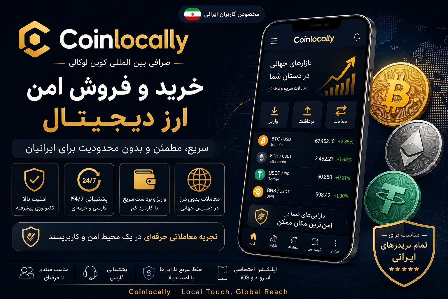 ثبت نام و ورود به صرافی Coinlocally برای ایرانیان