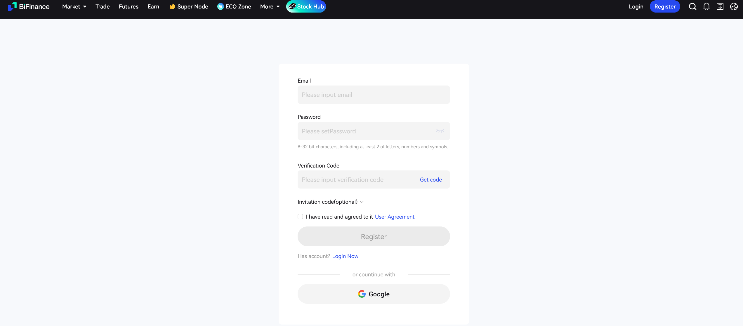 ثبت نام در صرافی بای فایننس