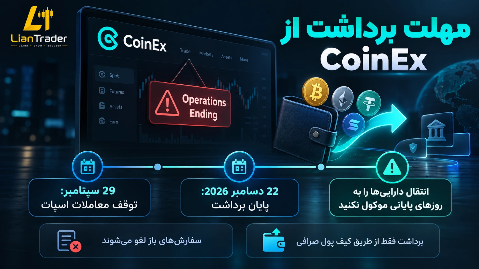 مهلت برداشت از صرافی کوینکس