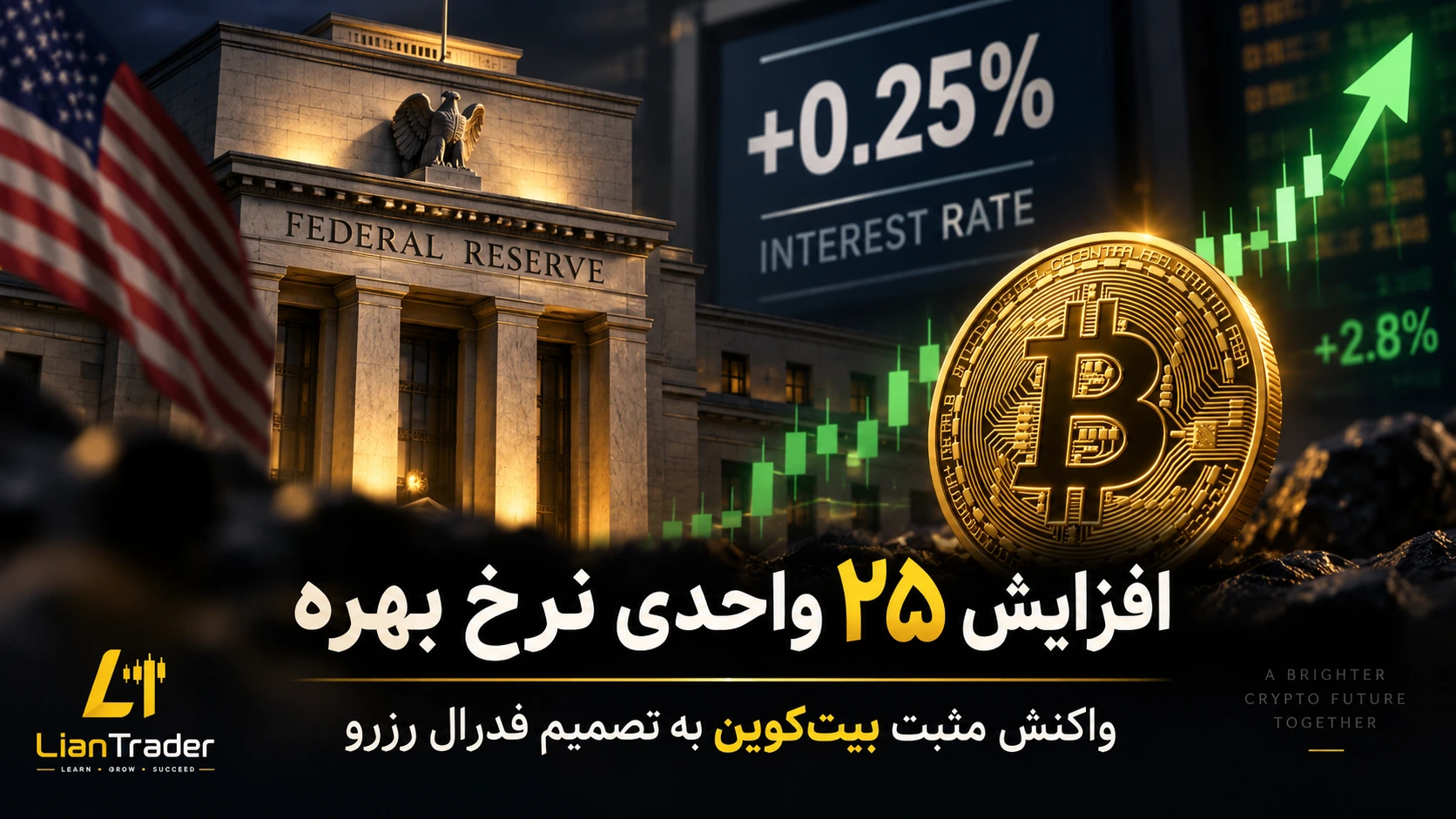 افزایش ۲۵ واحد پایه‌ ای نرخ بهره آمریکا چرا بیت کوین برخلاف انتظار صعود کرد