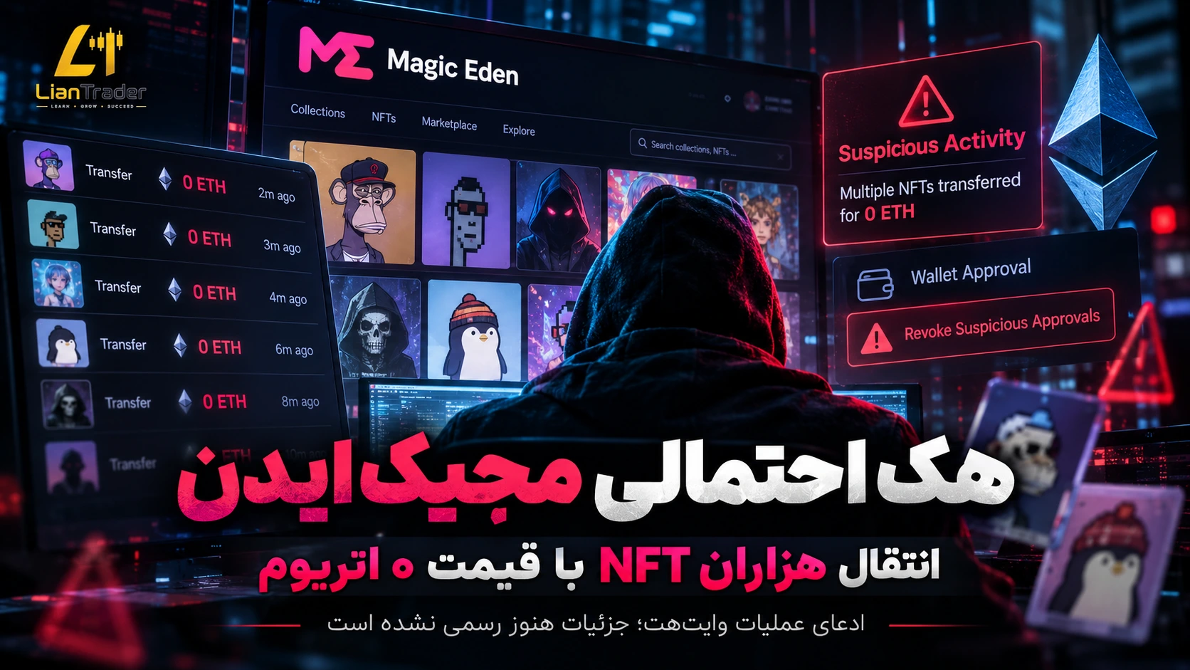 هک احتمالی Magic Eden انتقال هزاران NFT با قیمت صفر اتریوم